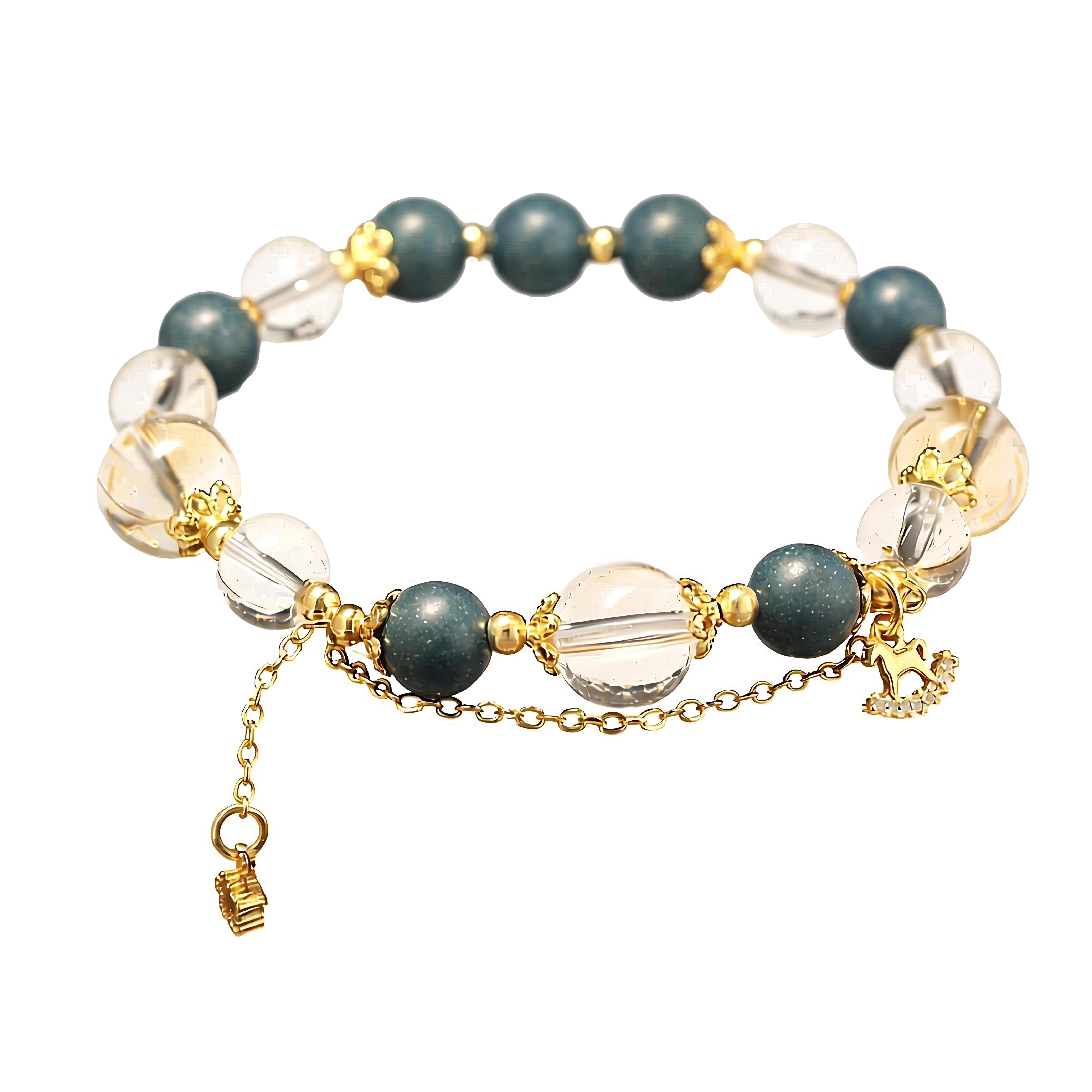 AromaMandala Blue Crystal wish bead bracelet, hand-crafted He Xiang beads with blue crystal for calm, ancient medicinal scent, AntChain verified provenance
