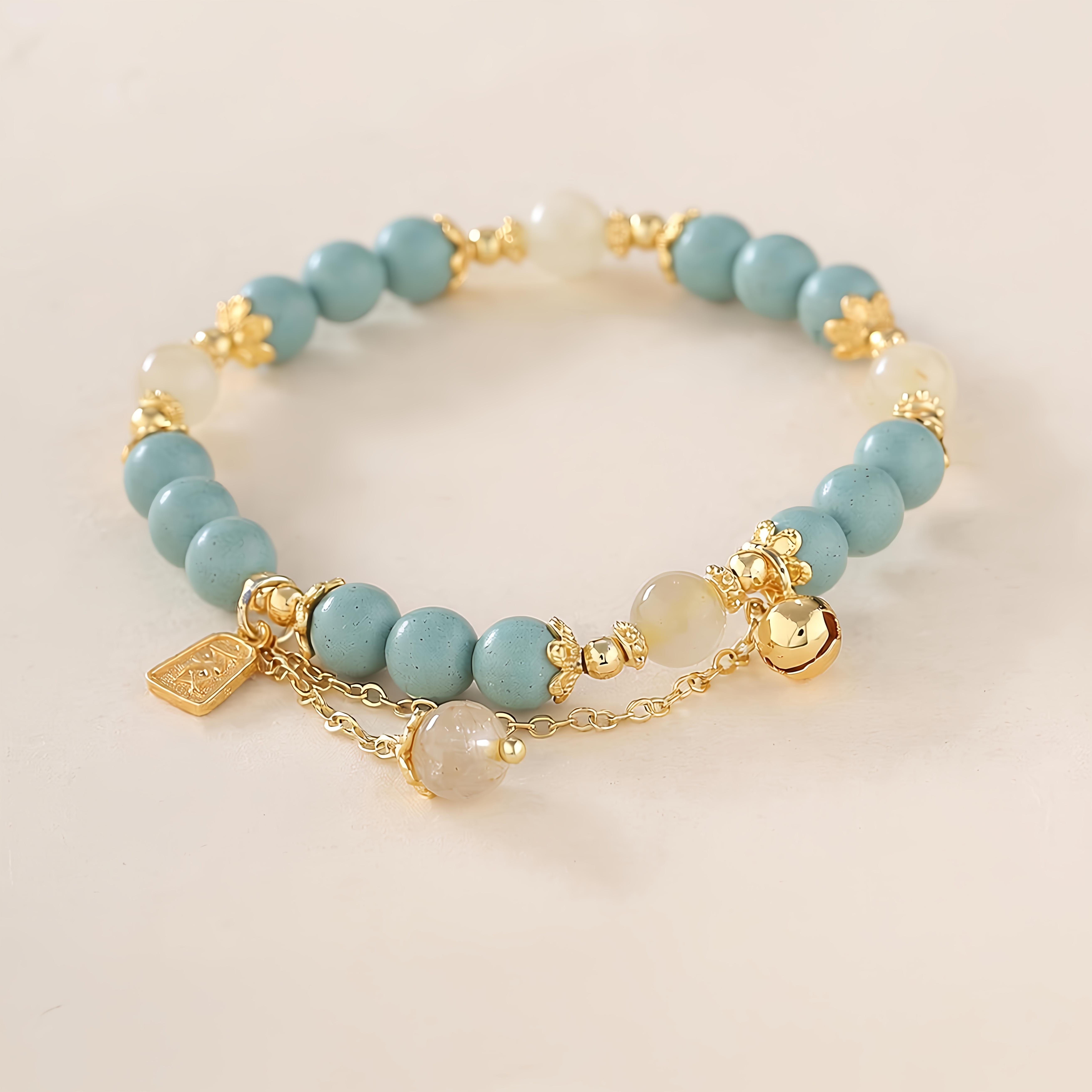 AromaMandala Green Aventurine wish bead bracelet, stone of opportunity with hand-crafted He Xiang beads, ancient medicinal scent, AntChain verified provenance