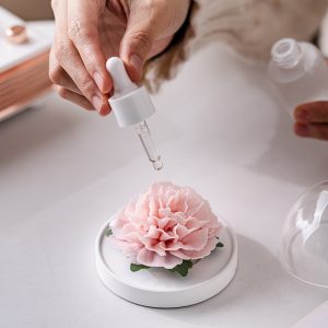 Artisan Carnation Porcelain Diffuser – 1380°C Dehua White Ceramic AromaMandala carnation porcelain diffuser, hand-sculpted Dehua blanc de chine, non-fire aromatherapy flower ornament, AntChain verified provenance